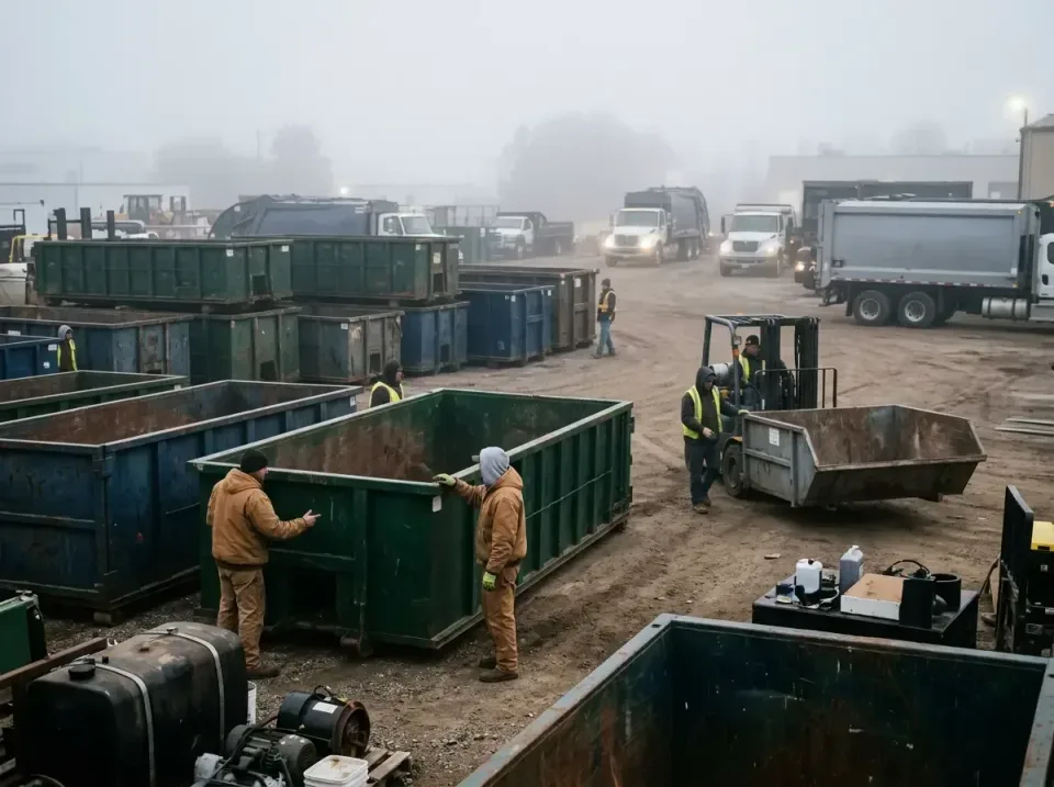 dumpster-rental-dispatch-yard-005 — before and after result, Roll-Off Dumpster Rental Services in United States
